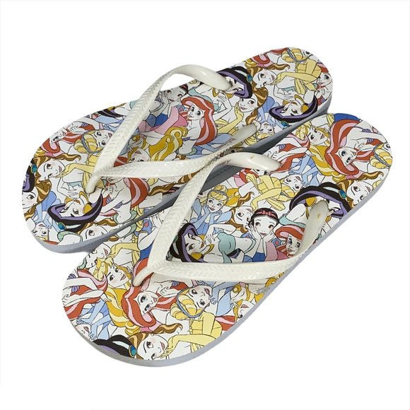 Disney Princess Collage Flip Flops Sandles Disneyland Parks Size 6-7 - Picture 1 of 6